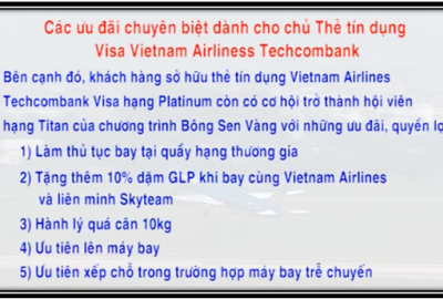 Thẻ đồng thương hiệu Vietnam Airlines Techcombank Visa Platinum